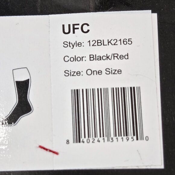 NWT | UFC 3 Pack Cotton Crew Socks Red Logo Moisture Control | One Size - Picture 4 of 4